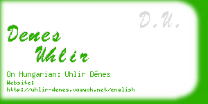 denes uhlir business card